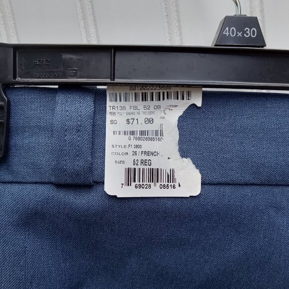 NWT Flying Cross Fechheimer Uniform Pants 52 French Blue Unhemmed Poly Garbadine - Picture 12 of 16